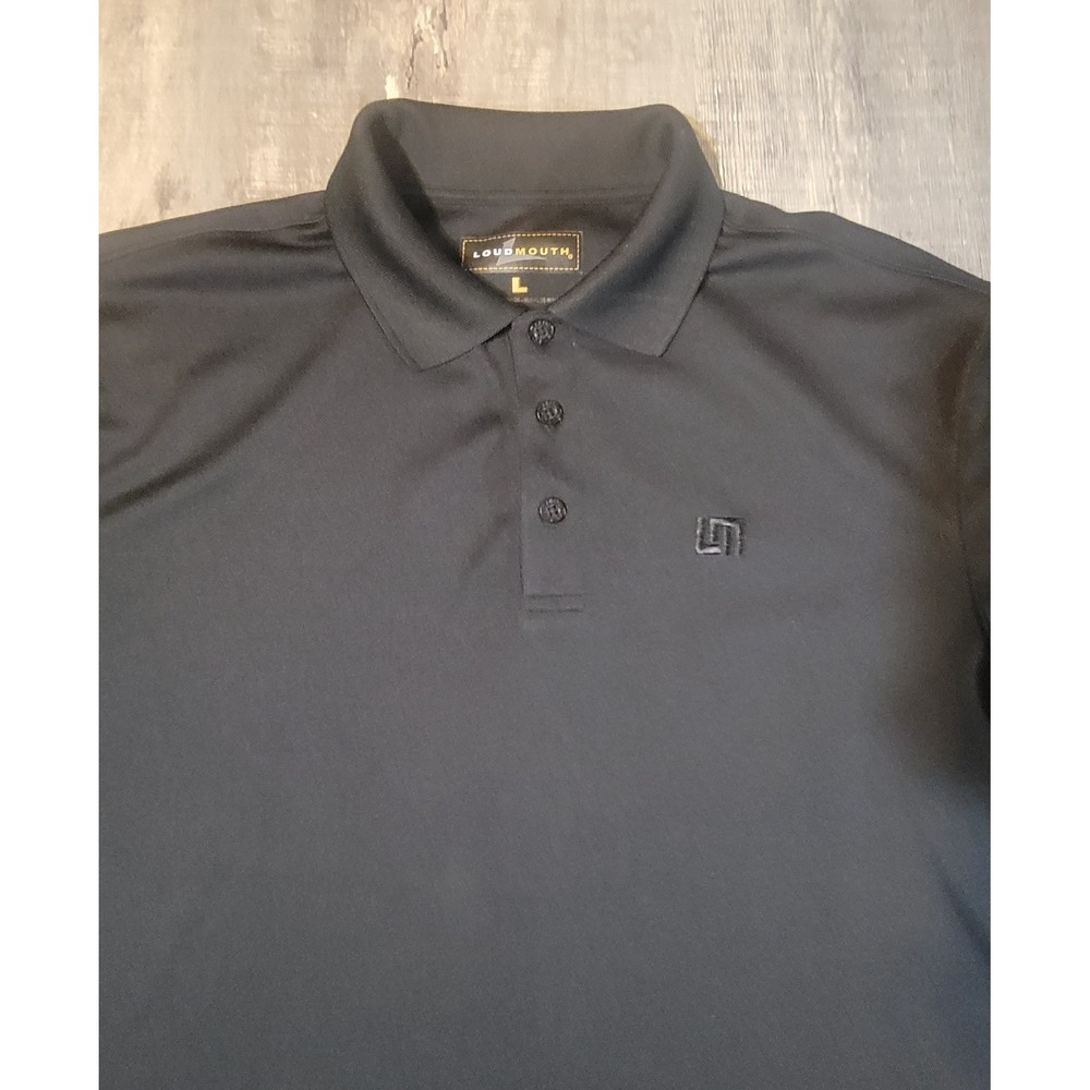 2 Loudmouth Golf Mens Large Essential Black White Solid Polo Shirt Lot - Picture 15 of 16